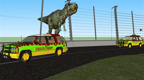 Jurassic Park T- Rex Breakout Scene | 3D Warehouse