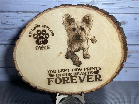 Custom Wooden Pet Memorial Round Plaque Engraved | Etsy