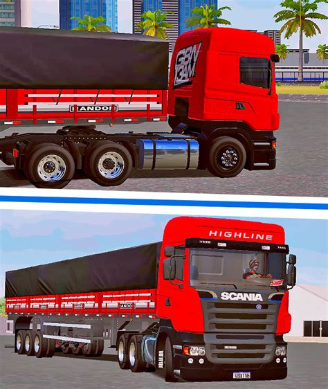 Skins Scania R Highline Vermelha Na Granel Rodrigo Games