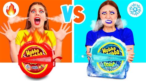 Tantangan Makanan Panas Vs Dingin Tantangan Lucu Fun Challenge Youtube