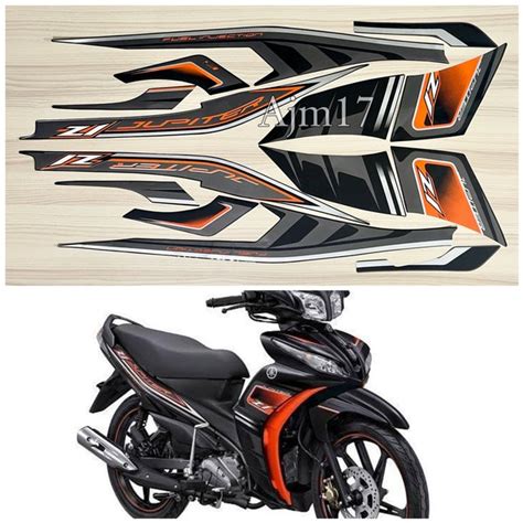 Jual STIKER STRIPING JUPITER Z1 2015 HITAM LIS ORANGE Di Lapak AJM17