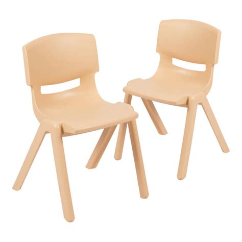 Flash Furniture Whitney 13 1 4 Natural Plastic Stackable Chair Set 2 Set