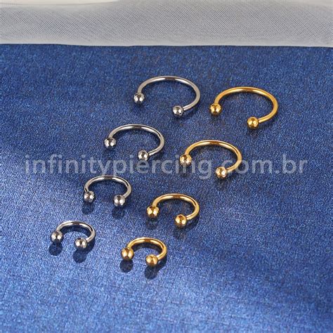 Piercing Ferradura Tit Nio Lapidada Rosca Externa Infinity Piercing