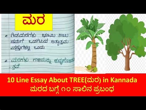 ಮರ TREE Essay about Tree in Kannada 10 Line Essay on Tree in Kannada