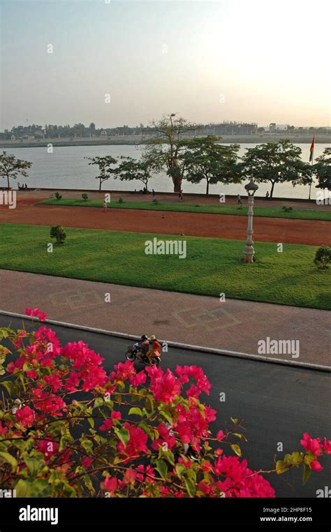 Preah Sisowath Quay Tonle Sap River Phnom Penh Kingdom Of Cambodia