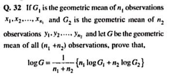 Answered Q 32 If G Is The Geometric Mean Of N Bartleby