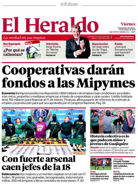 El Heraldo Honduras Viernes 26 De Octubre De 2018 Infobae