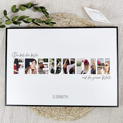 Amazon De Freundin Geschenk Holzbild Foto Personalisierbar Zum