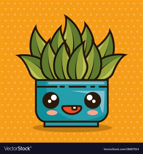 Cute Lovely Kawaii House Plants Cartoons Vector Image