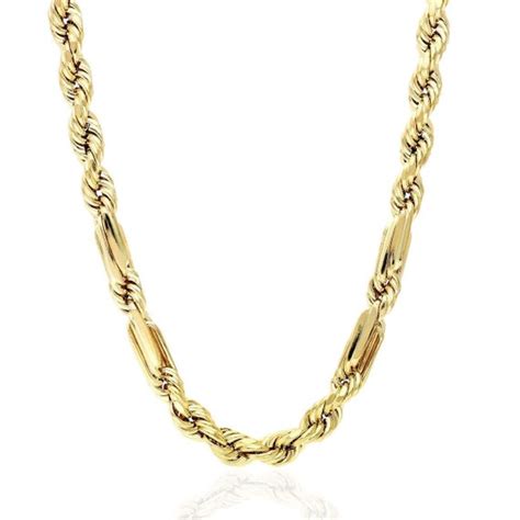 Solid 14K Yellow Gold Milano Chain Necklace Unisex Real Etsy