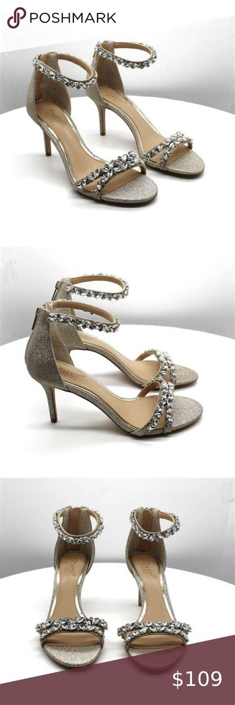 Jewel Badgley Mischka Caroline Embellished Ankle Strap Evening Sandals