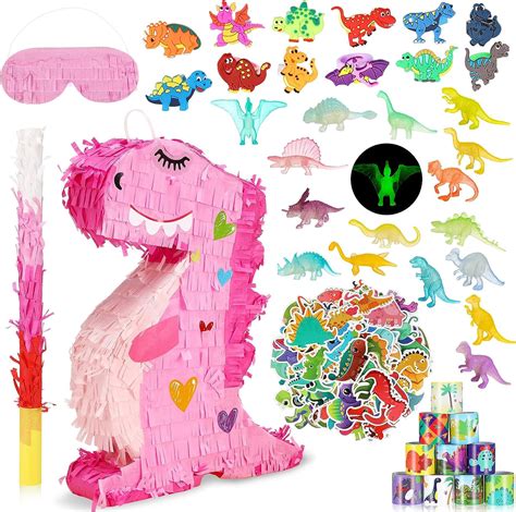 Hanaive 141 Pcs Dinosaur Piñata For Birthday Party Dino