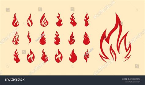 Fire Flames Set Vector Icons Fire Stock Vector Royalty Free