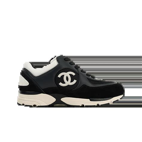 W Chanel Sneakers Mesh Suede Calfskin And Navy Black