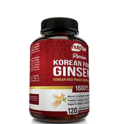 Korean Red Panax Ginseng Extrad 1600mg 120 Capsules High Strength