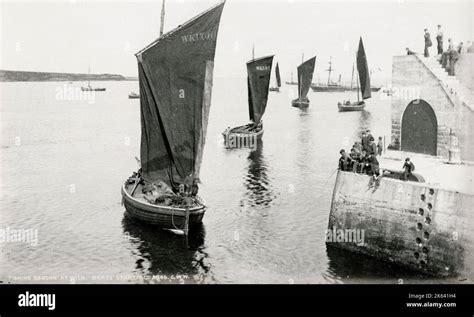 Vintage 19th century photograph: Herring fishing boats coming into ...