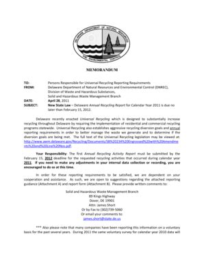 Fillable Online Awm Delaware Memorandum To From Date Subject