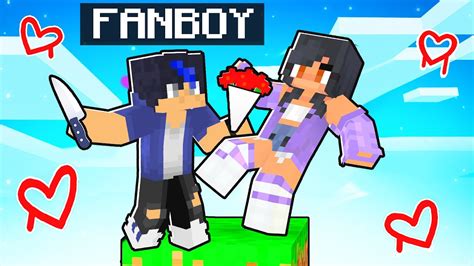 APHMAU Stuck On ONE BLOCK With CRAZY FAN BOY In Minecraft Parody