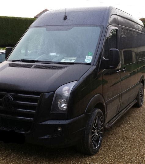 Volkswagen Crafter Fox Running Boards Satin Black Aluminium Mwb L2 Vanpimps