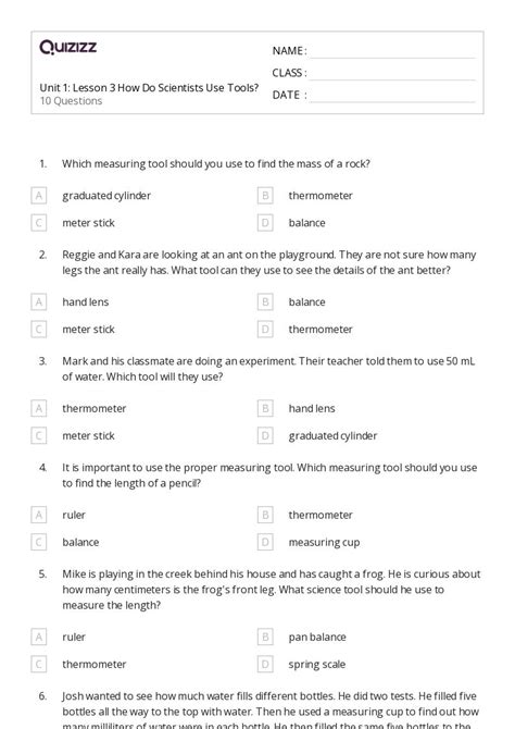 50 Measuring With Standard Tools Worksheets For 3rd Grade On Quizizz