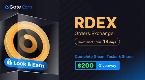 Gate io HODL Earn Lock RDEX To Earn 150 APR 芝麻开门 CoinCarp