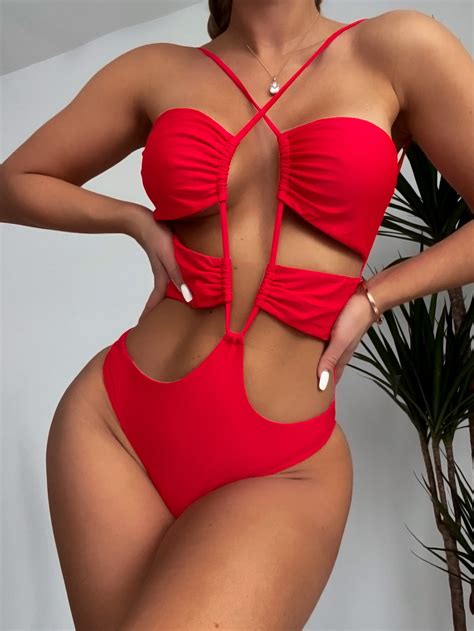 Drawstring Backless Red Piece Women Bikini Bathing Suits Bikini And Micro Bikini Price