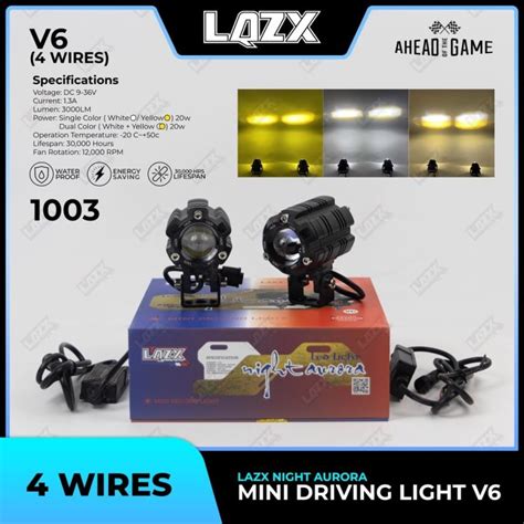 Lazx Mini Driving Light V6 4WIRE WITH FREE 1PC RANDOM SWITCH 1003