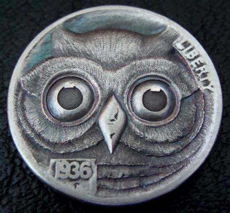 ‘Owl’ Hobo nickel/coin carving - Paul Holbrecht