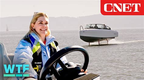 TEST DRIVE World S Only Electric Hydrofoil Boat Flies Above Water