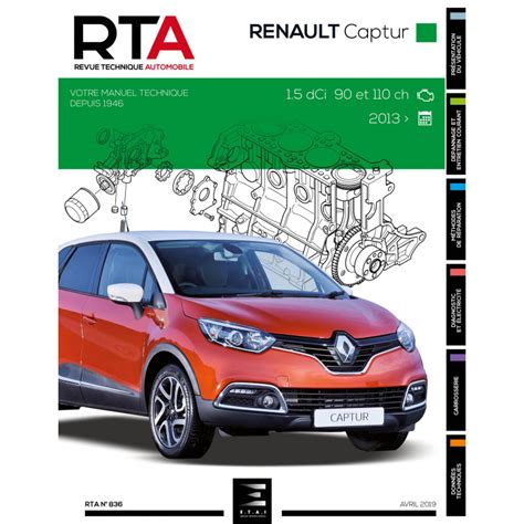 RTA PAPIER RENAULT CAPTUR I Phase 1 Hayon 5 Portes 2013 2017