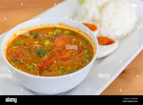 Red Curry With Roasted Duck Kaeng Pled Ped Yang Thai Food Stock Photo