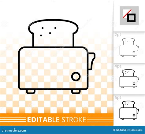 Bread Toaster Simple Black Line Vector Icon Stock Vector Illustration