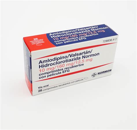 Amlodipinovalsartanhidroclorotiazida Normon Efg 10 Mg160 Mg125 Mg