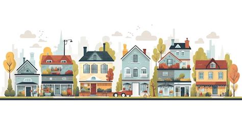 Premium Ai Image A Street With Cute Residental Houses In The