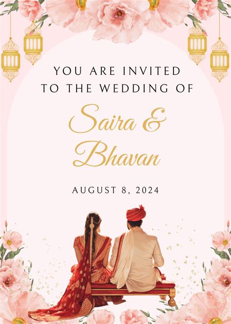 Indian Wedding Invitation Template Indian Wedding Electronic