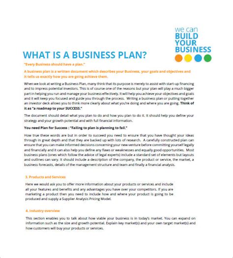 Small Business Plan Templates 18 Free Word Pdf Formats Samples