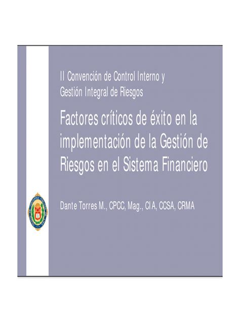 Pdf Factores Críticos De Exito En La Implementación De La Gestión De