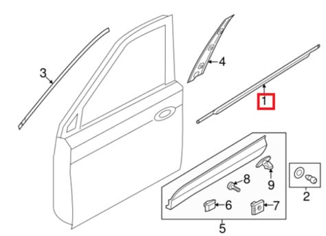 Hyundai Santa Fe Tm Rhd W Strip Assy Fr Dr Belt O S Rh Genuine