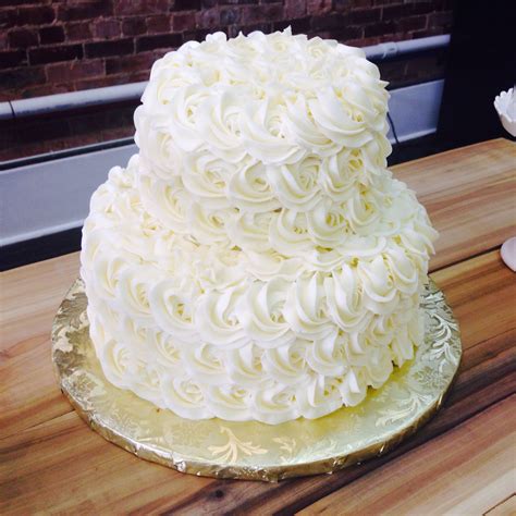 Two Tier White Rosette Cake Made By Kirby Rosettes Rosette