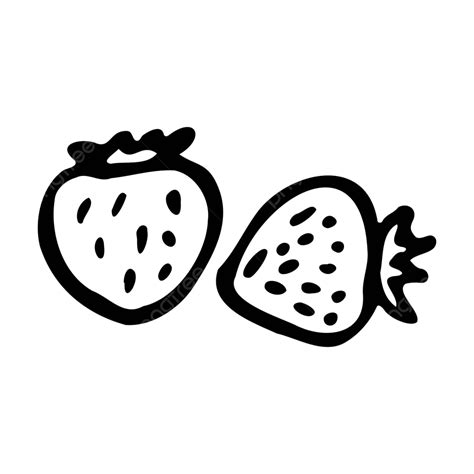 Handdrawn Outline Doodle Icon Of A Strawberry With Transparent