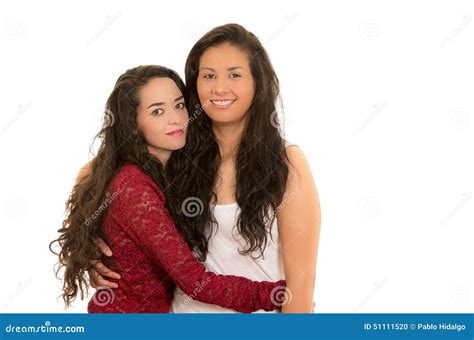 Beautiful Lesbian Couple Hugging Love And Passion Between The Two