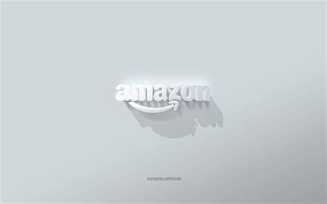 Download wallpapers Amazon logo, white background, Amazon 3d logo, 3d ...