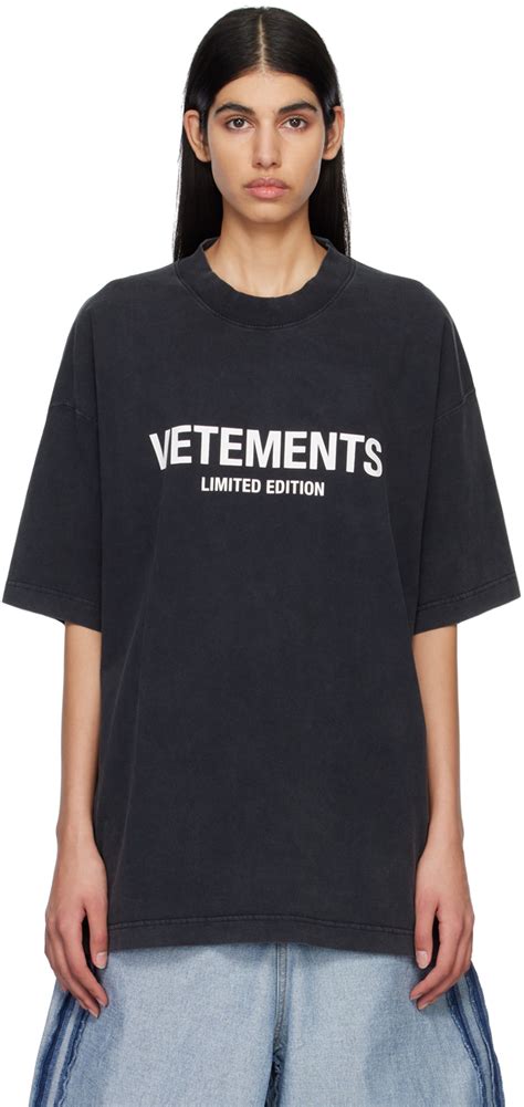 Vetements Black Limited Edition T Shirt Ssense Uk