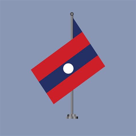 Ilustraci N De La Plantilla De La Bandera De Laos Vector Premium