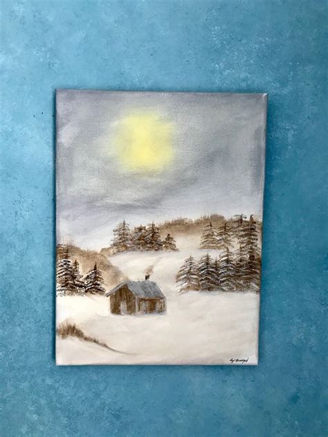 Winter Scene acrylic painting | Winter scenes, Scene, Painting