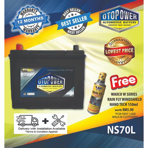 Bateri Kereta Otopower Ns L Maintenance Free Battery For Toyota