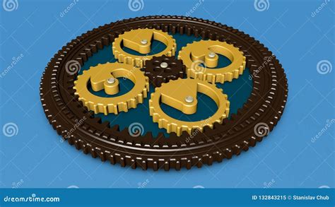 D Illustration Of Gears Gear Planetary Rotation Mechanism D