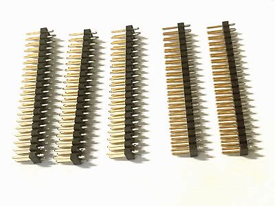 5X NEW GOLD 2 54mm 2x20 Pin 40 PIN Double Row Male Pin Header Strip