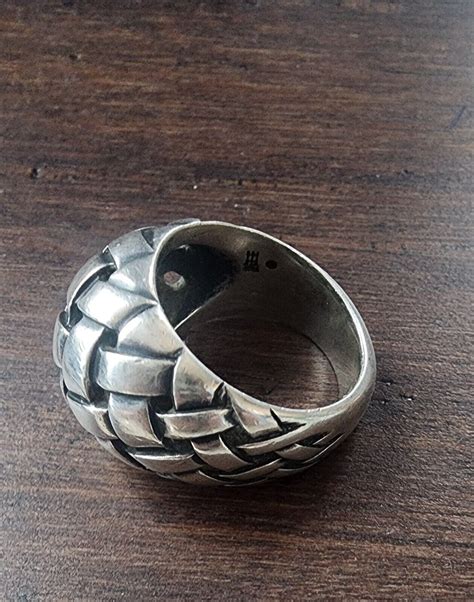 Retired James Avery Wide Woven Dome Ring Size 6 Sterl Gem