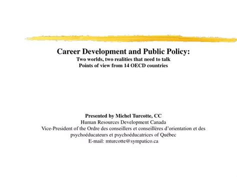 Ppt Career Development And Public Policy Two Worlds Two Realities